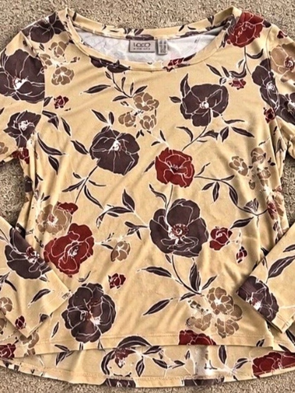 LOGO by Lori Goldstein Floral Long Sleeve Top Women’s L